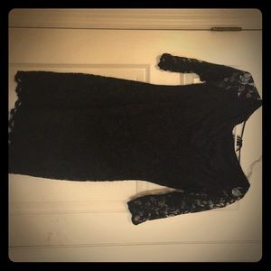 Black lace mini dress